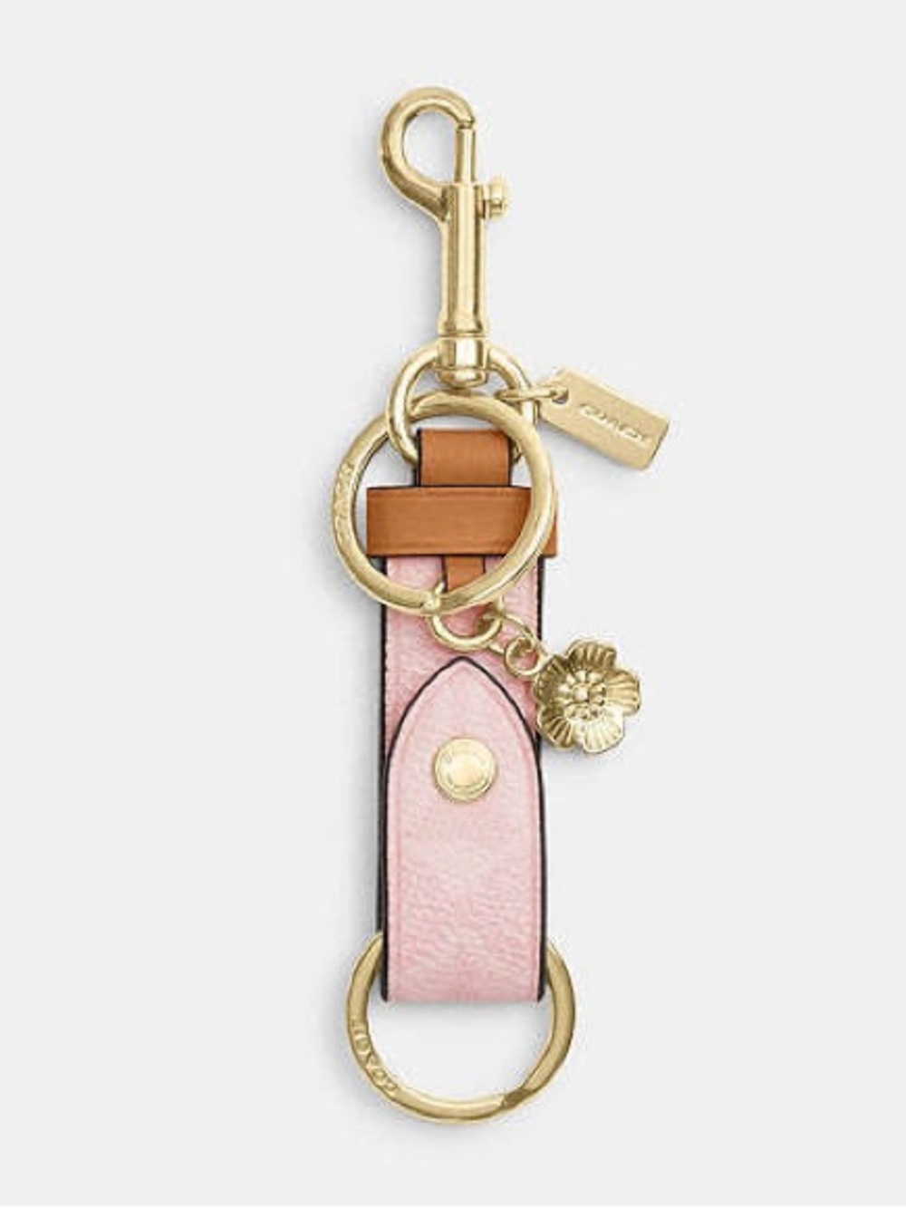 Trigger Snap Bag Charm Signature Canvas With Tea Rose Charm